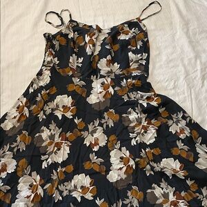 Old Navy Maxi Dress - Black, White, Brown Floral